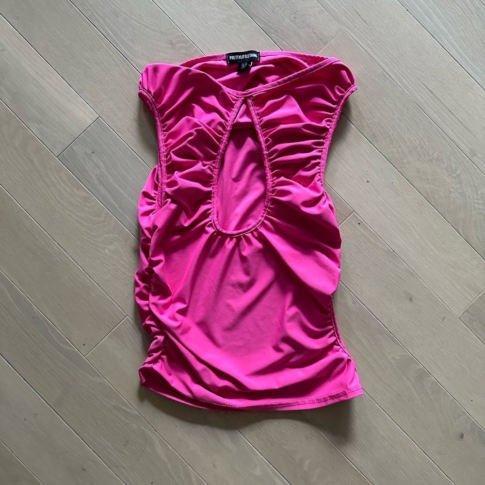 PLT pink keyhole cutout tank top